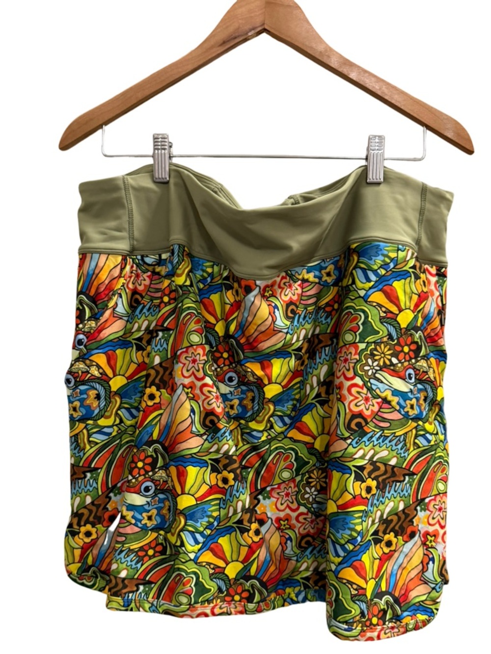 Fishe Boho Bass Skort Green Multicolor Size 3XL - Picture 5 of 11